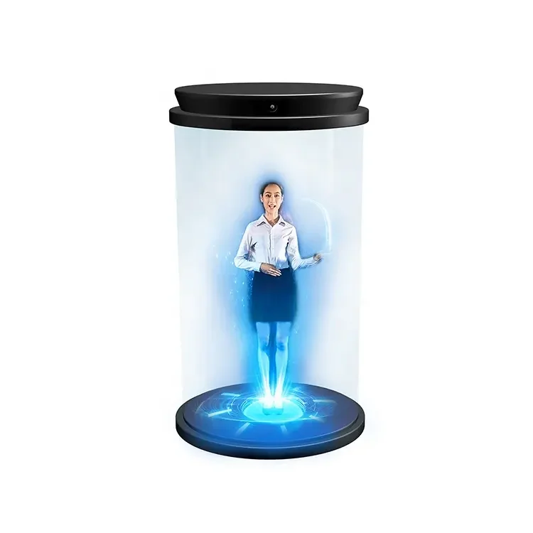 5.5/10.1/21.5/75 Inches 3D Hologram Cylinder Transparent Screen