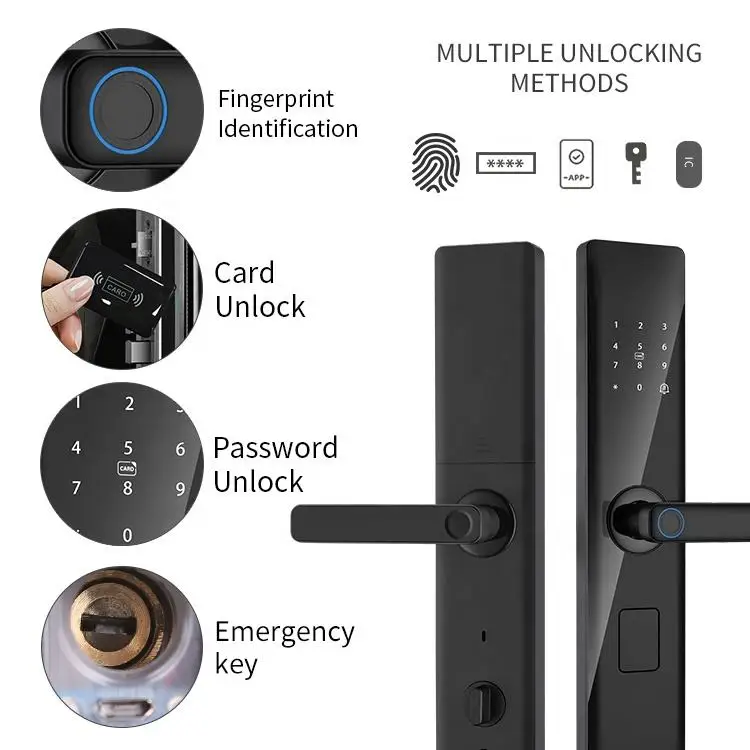 WiFi Smart Lock with Tuya or TTlock Fingerprint and Password Keyless Digital Door Lock for Wooden Doors Z13