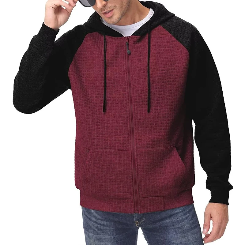 Cotton Sweatshirts For Men Full Zip Hoodie Coat Custom Casual