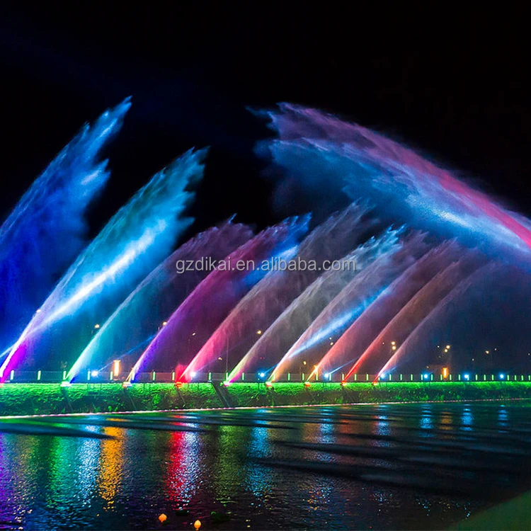 Pool Large Floating Waterfall Spout Dancing Musical Water Fountain Outdoor