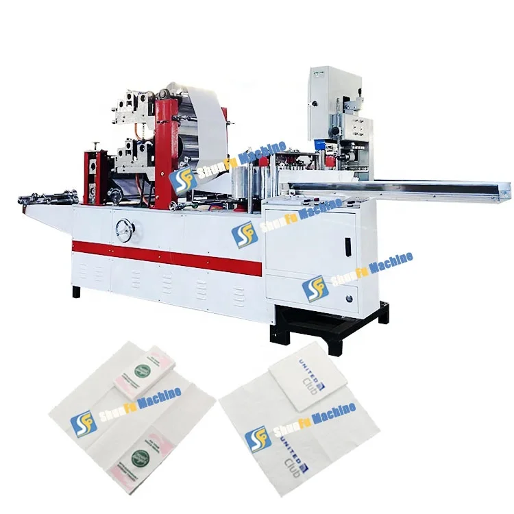 Multi Function Plastic Bag Tissue Papers Packing Use Napkin Paper Making Machine with 2 Color Printing