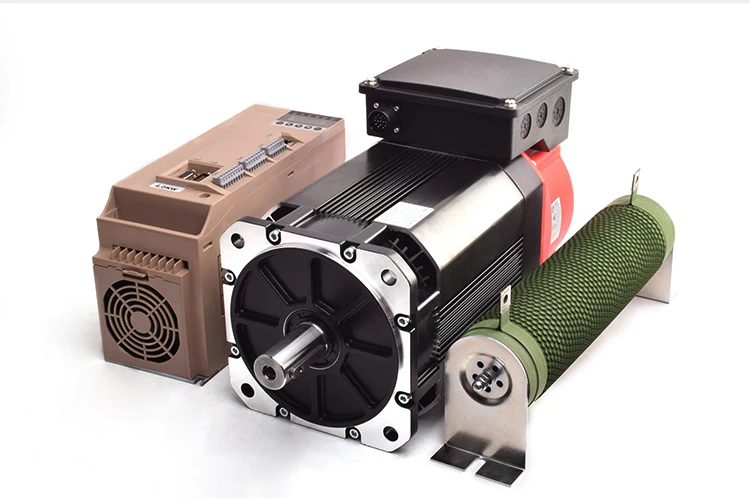 Whole Set 90mm 6000rpm Belt Drive Cylinder Cnc Spindle Mige Servo Motor