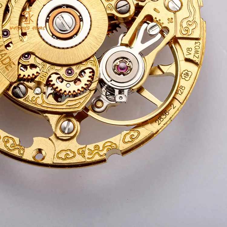 Custom Gold Sw200 Movement Modified Skeleton Eta 2824 Thinnest Watch Automatic Movement Parts Manufacturers