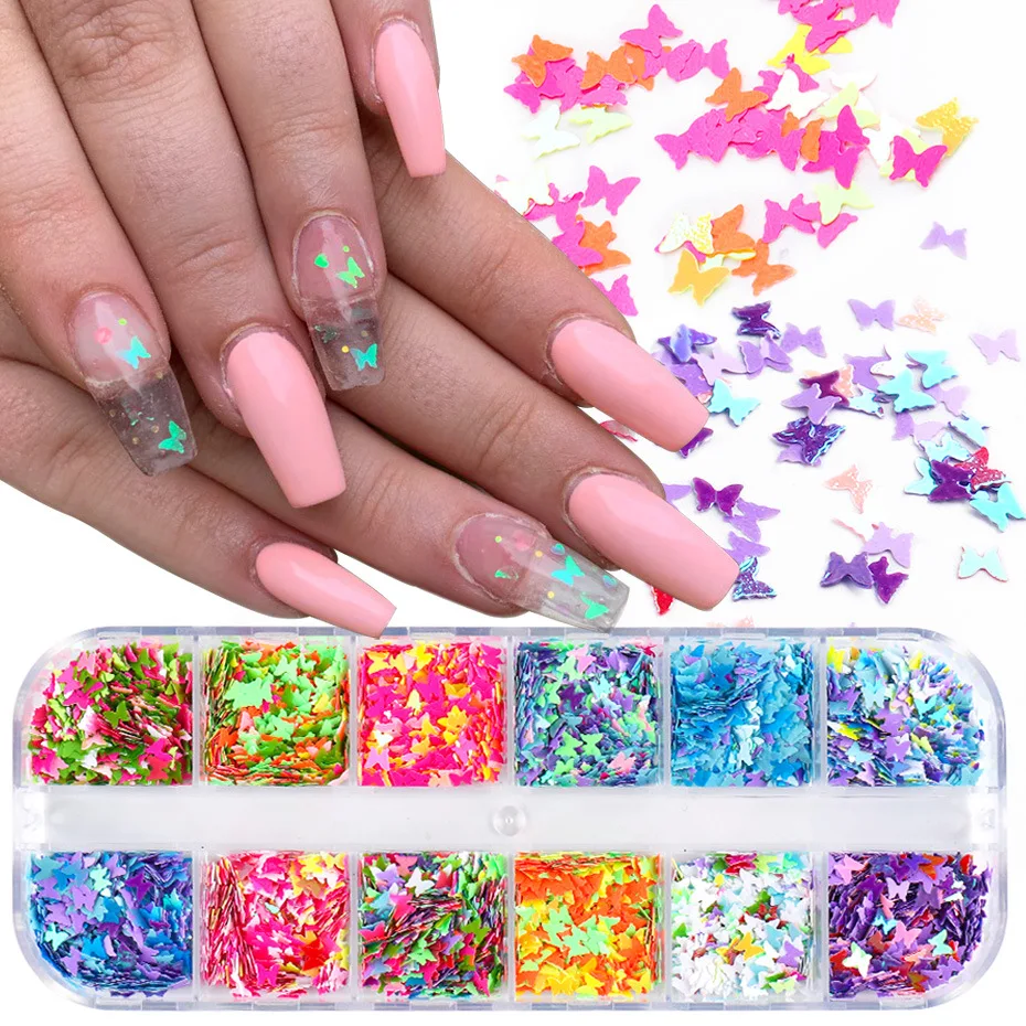 12 Color Factory Price Glitter Holographic Butterfly Nail Art Stickers For  Nails Foil Stickers - Buy Butterfly For Nails Foil Stickers,Nail Foil  Stickers Butterfly,Butterfly Nail Art Stickers Nail Foils Product on  Alibaba.com