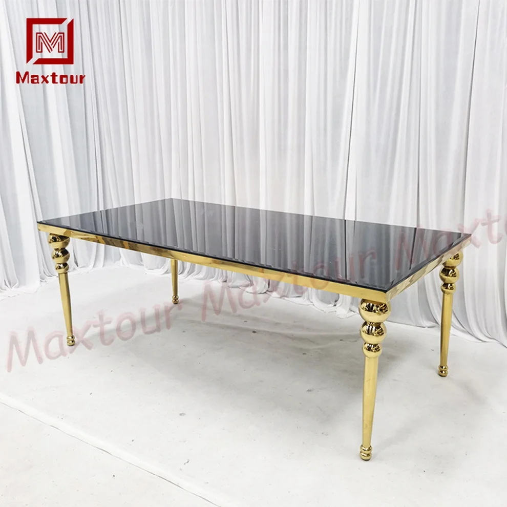 Свадебная мебель золотые столы для вечеринок набор обеденных столов отеля и стульев