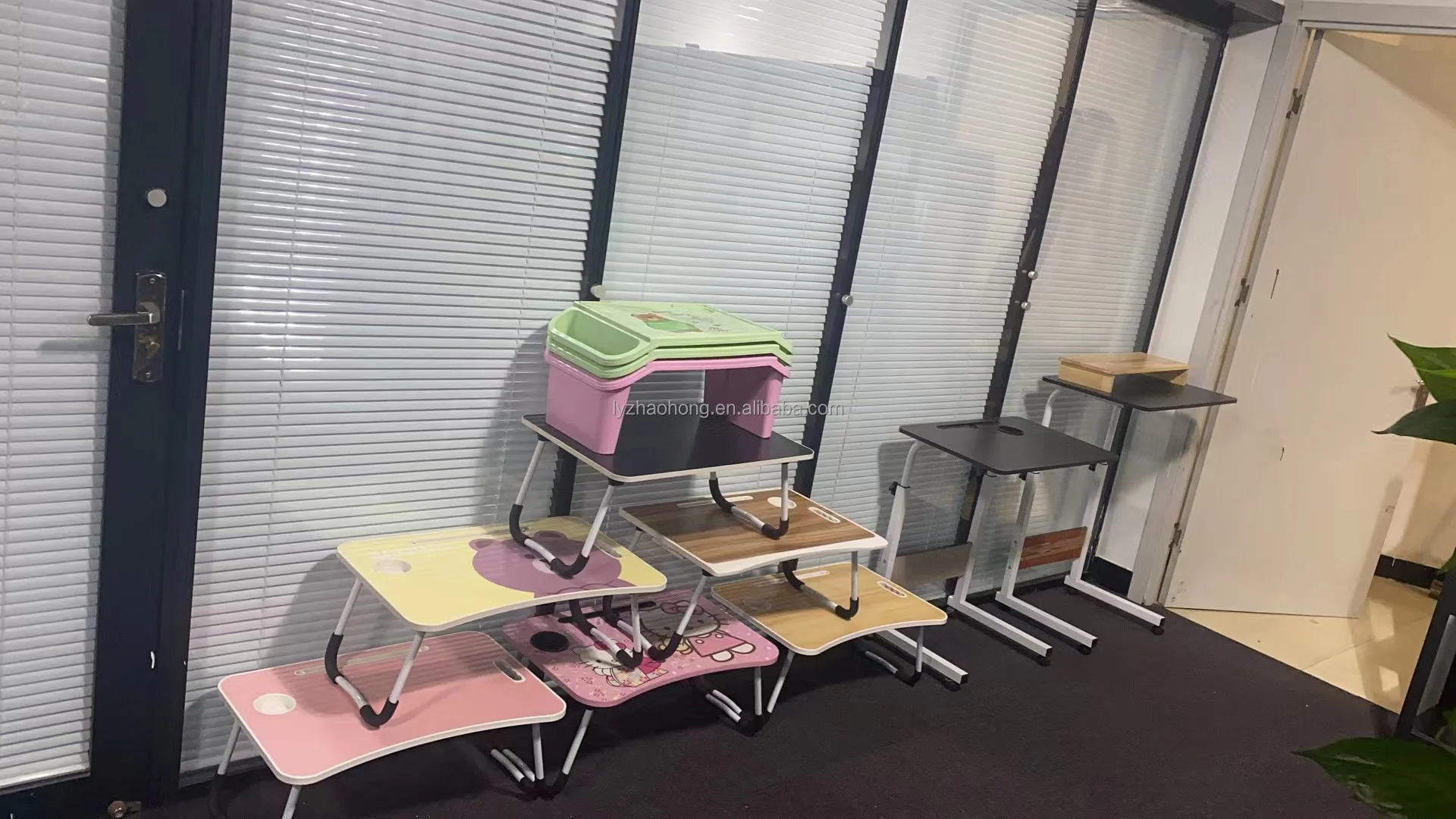 60X40CM Aluminum Alloy Folding Computer Desk Stand Bed Folding Computer Desk Adjustable Height Folding Computer Desk