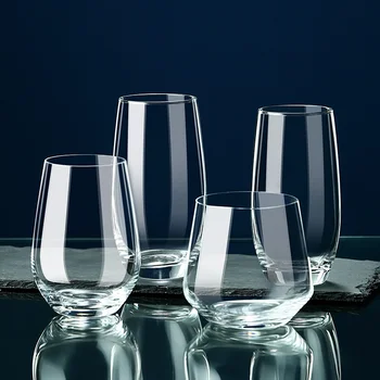 Custom Logo High Borosilicate Crystal Mojito Cup Heat Resistant Coupe Shaped Long Drink Bar Cocktail Juice Cup