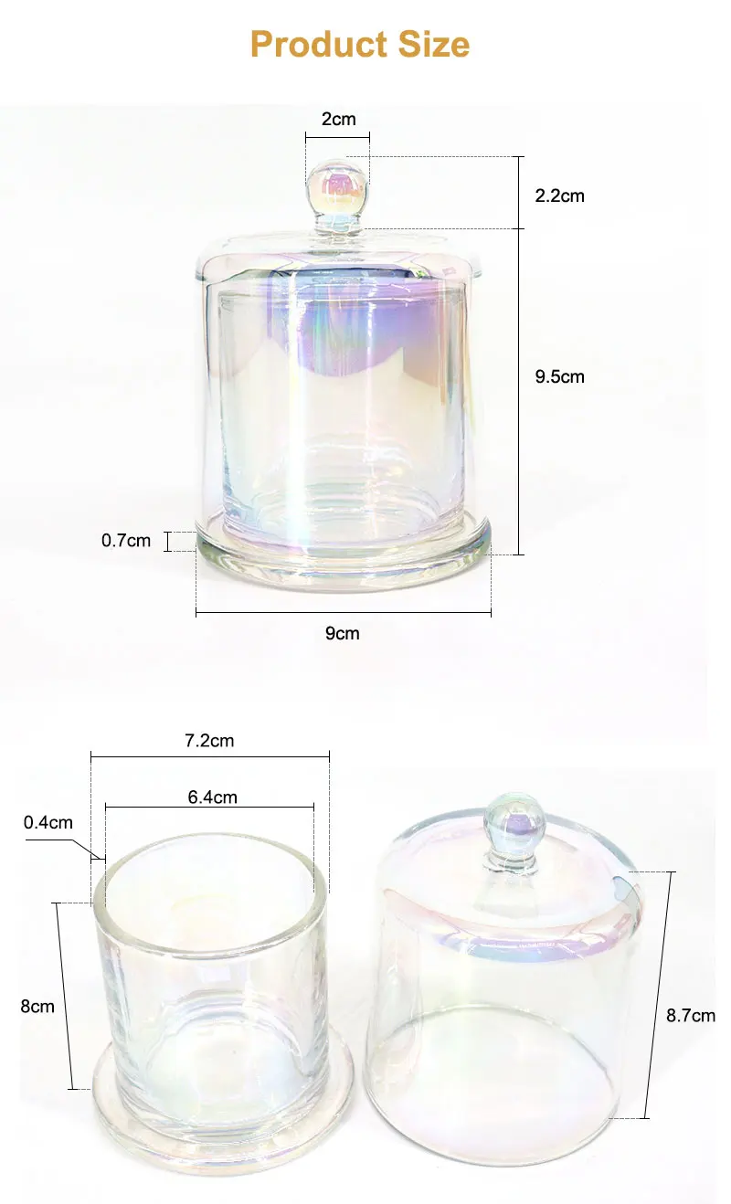 Luxury Empty Unique Clear Holographic Rainbow Gradient Glass Candle Jar ...