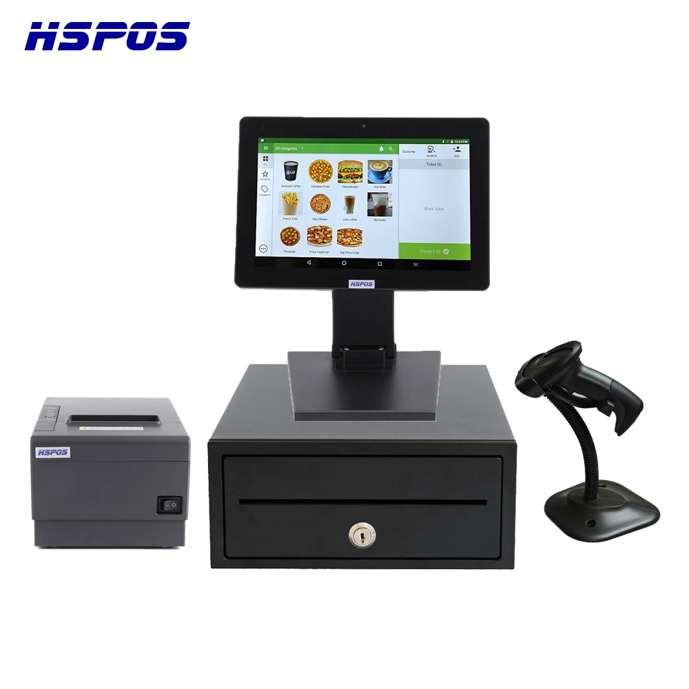 New 12inch RK3288 Android Tablet POS System with Printer,Scanner,Cash Drawer for Retails Restaurant
