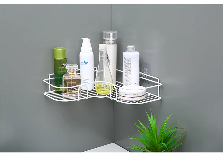 Fadilo Acrylic Corner Shower Caddy Shelf, Adhesive Wall Mounted