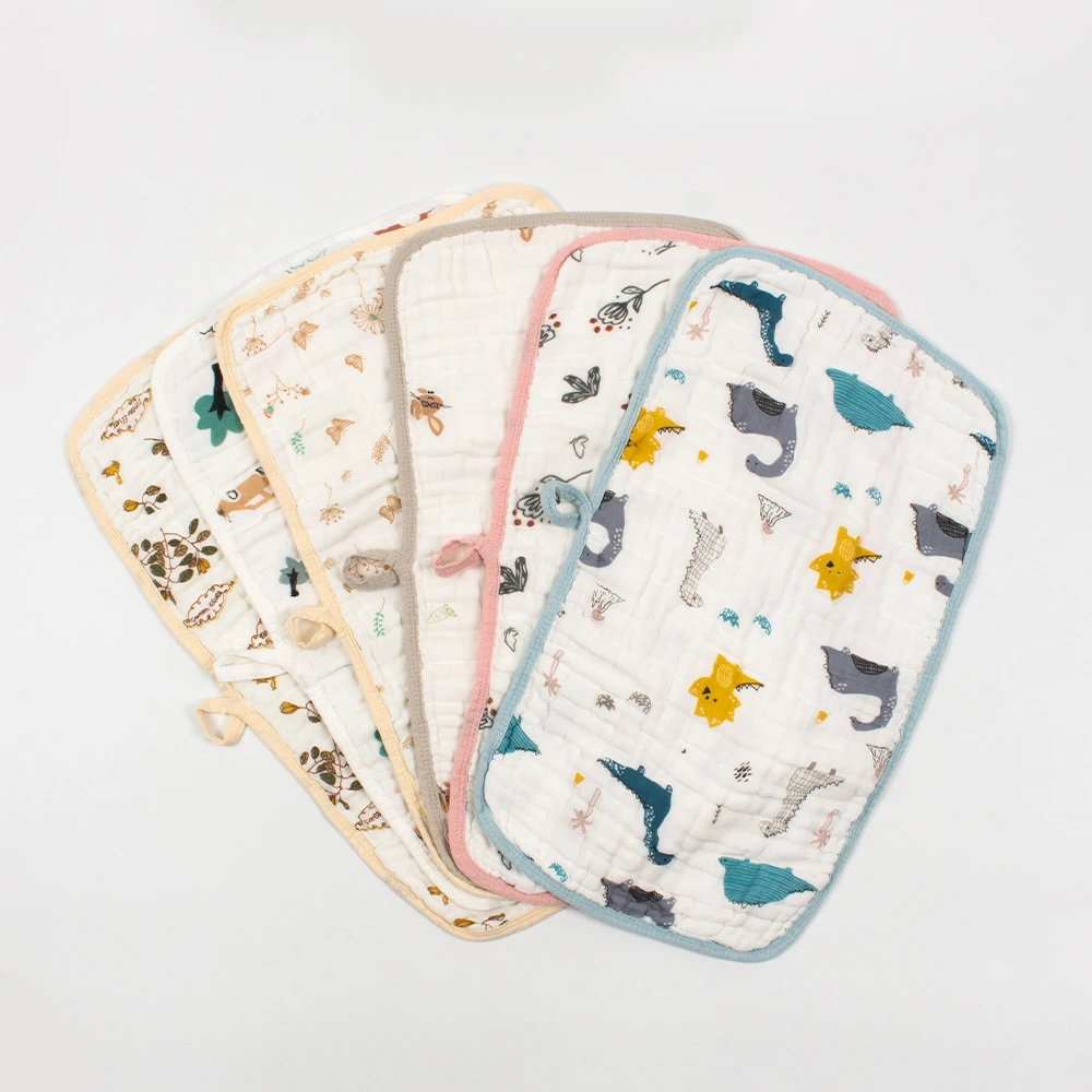 Babyhug Cotton Burp Cloths Multiprint Set of 2 - White