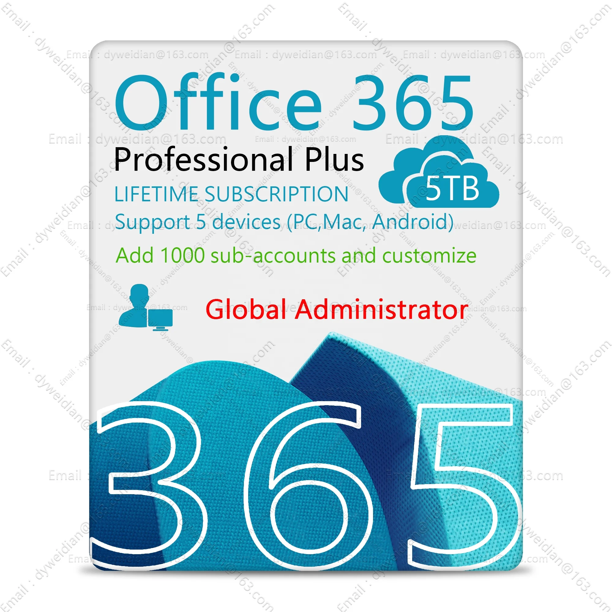 Office 365 License Life Time Pro Plus Key 5 Device 5 Tb Account And