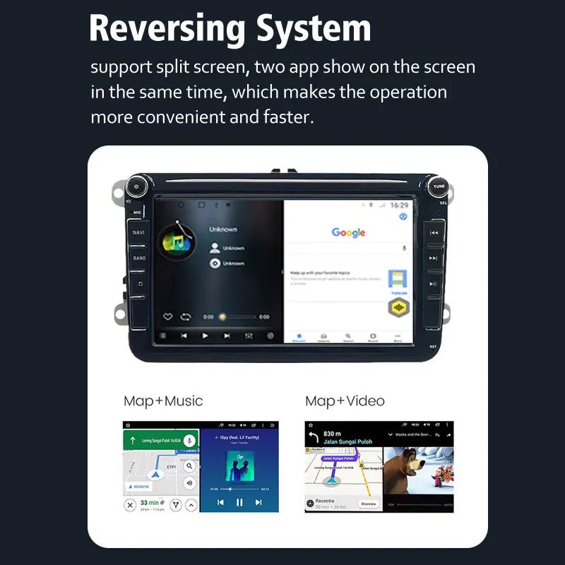 8 Inch Android Car Radio GPS Player 128G RAM 128G for VW for Volkswagen New Polo 6R Golf 5/6/GTI/GTR New Beetle-BT WiFi Car