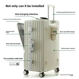 Custom Logo 28inch 2026 New Unisex Multifunctional Student Durable 30 PC Aluminum Frame Soft Handle Waterproof Suitcase Password
