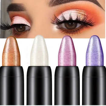 15 Colors Eyeshadow Stick Pencil Pearl Durable Non-Drying Highlighter Pen Makeup Highlighter Pen Stick Makeup Tool