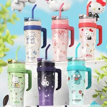 Sanrio Ice Bully Straw Thermos Cup 1.2L High Appearance Level Female Students Portable Large Capacity Water Cup