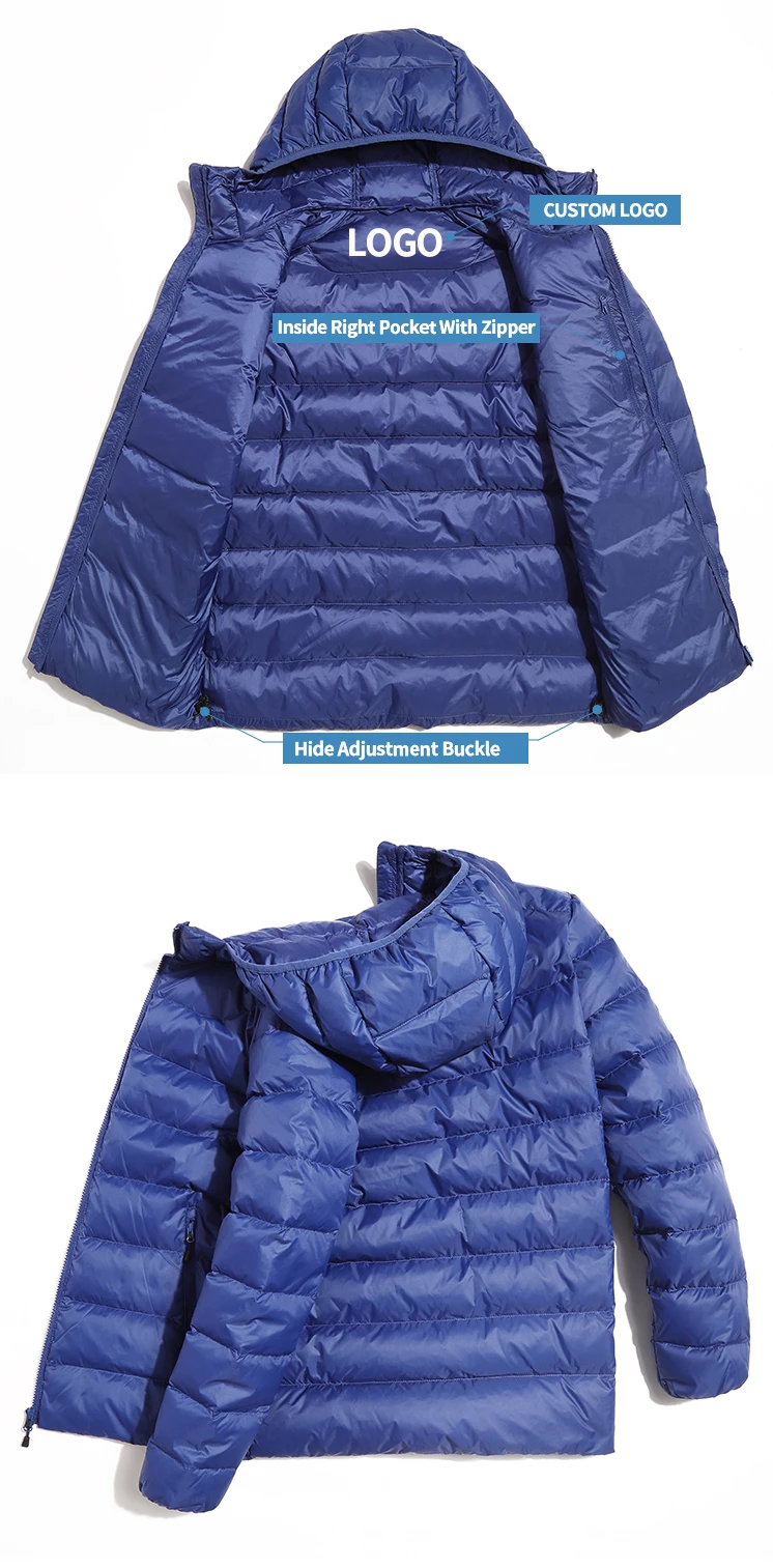 China Factory Oem Team High Quality Short Men's Hooded Puffer Jackets
