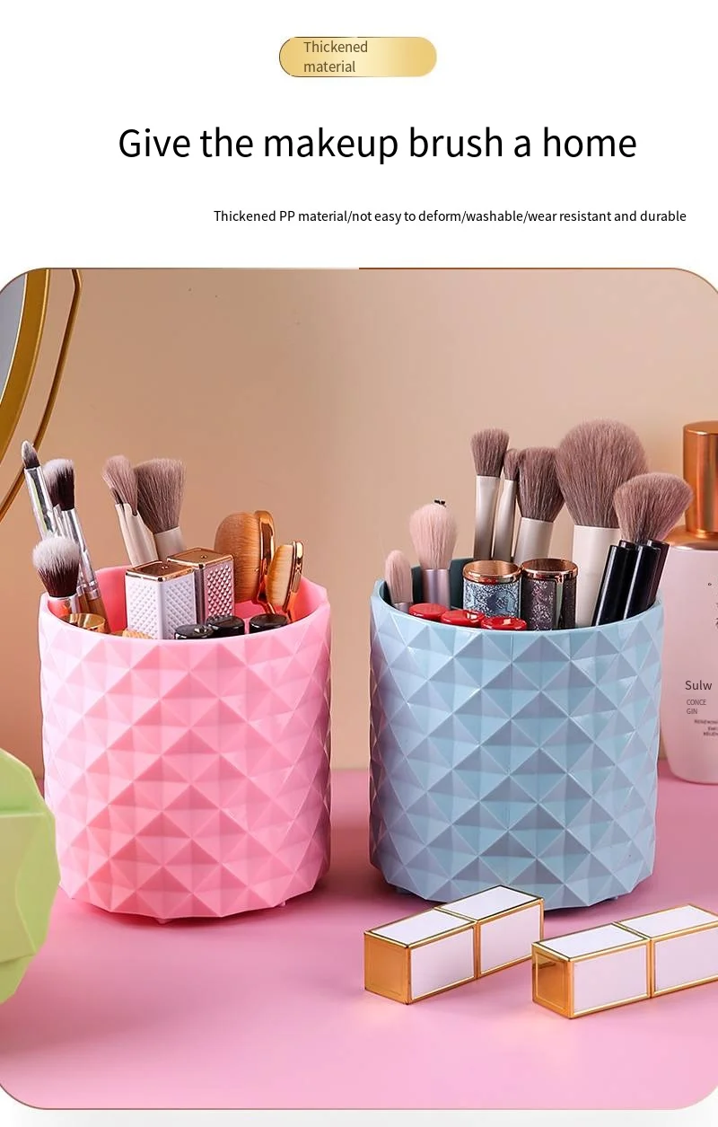 360 Rotating Makeup Brush Holder Portable Desktop Makeup Organizer Cosmetic Storage Box Make up Tools Spinning Pencil Case Pet supplier