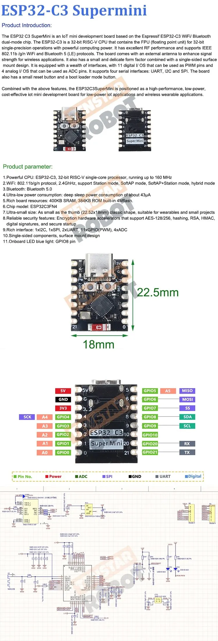 ESP32 C3 Supermini Development Board - Versatile and Powerful