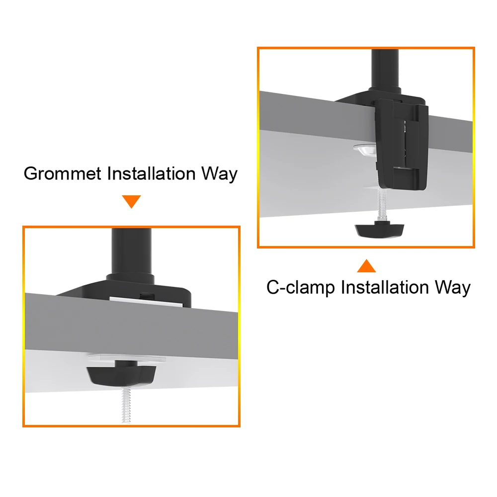 CHARMOUNT Height Adjustable Triple Monitor Arm 3 Three Extended Monitor Stands Desk Mounts