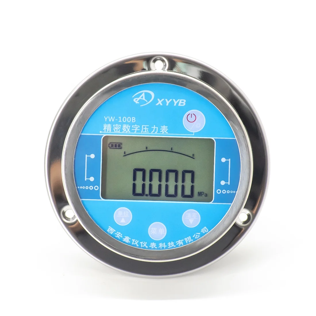Panel Mount Digital Manometer MPa Bar Mbar Psi Central Back Flat Digital Pressure Gauge