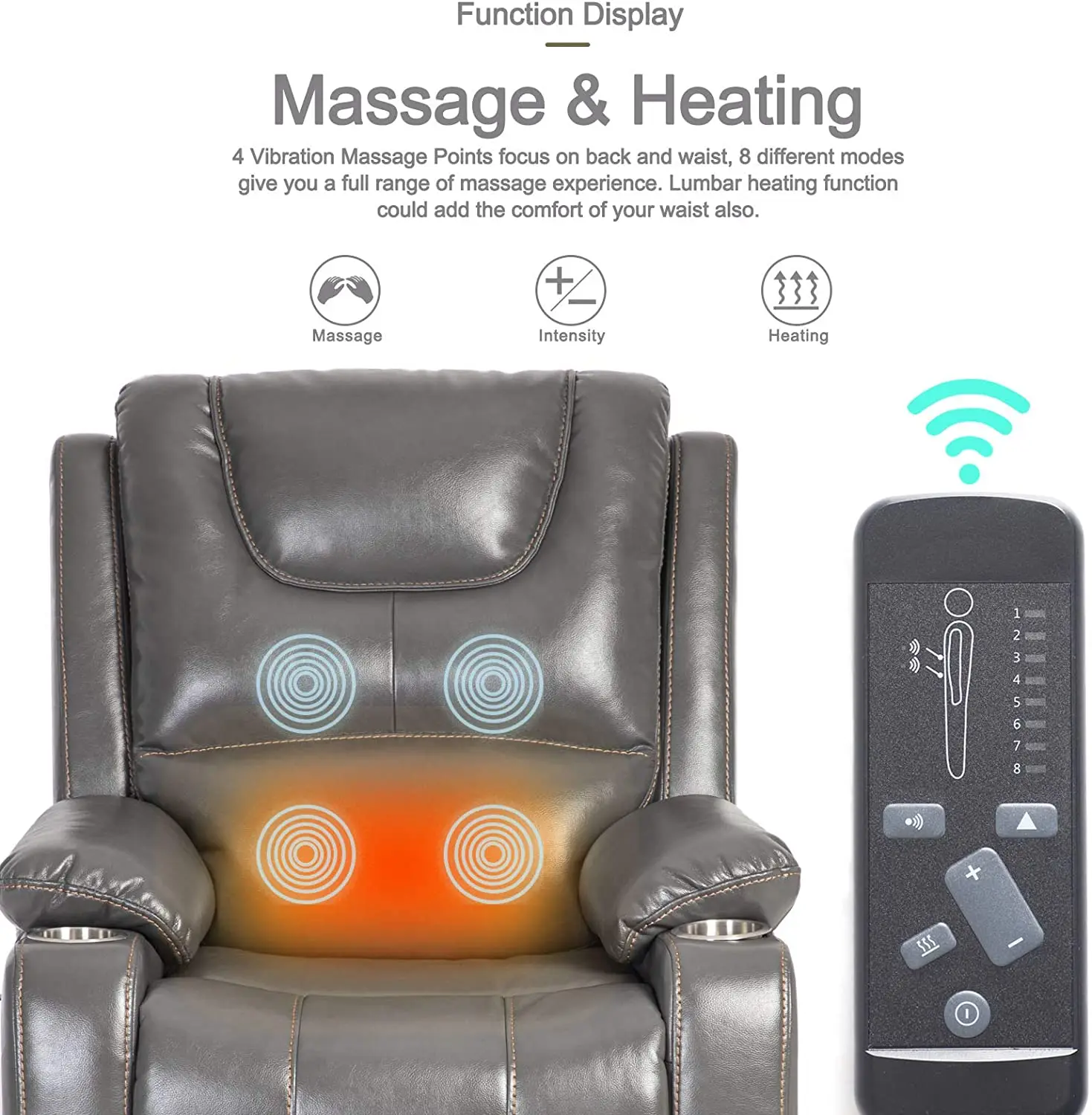 Geeksofa Air Leather Power Electric Lift Recliner Chair With Massage ...