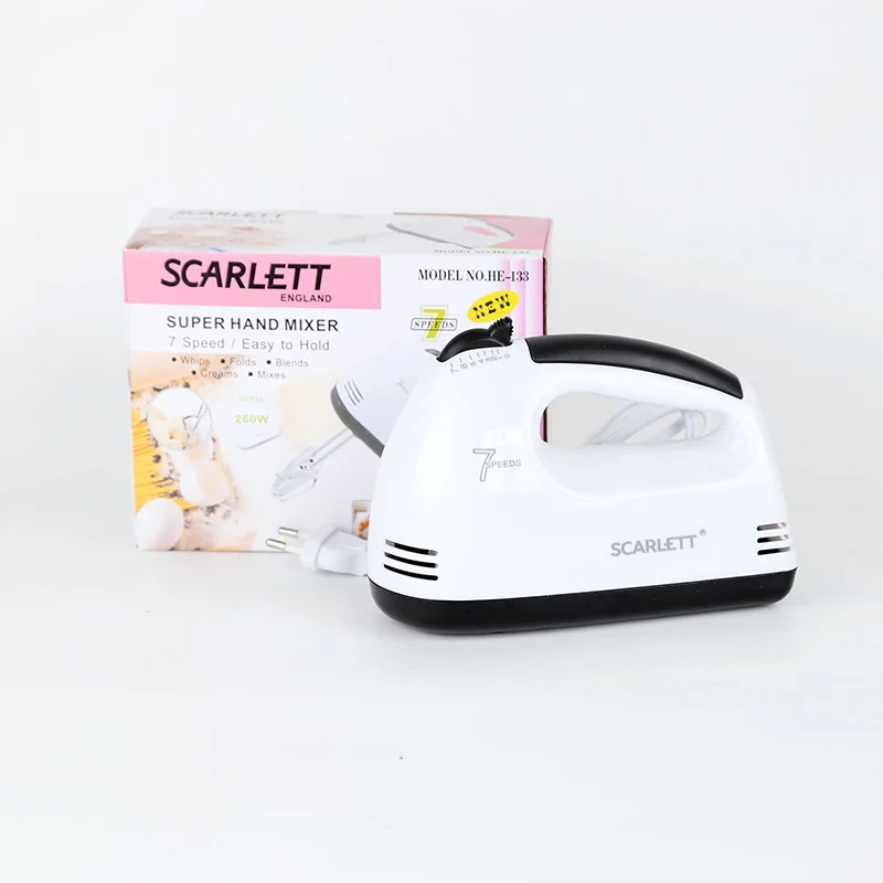 Plastic And Steel White Scarllet Hand Blender Mixer 260W Electric