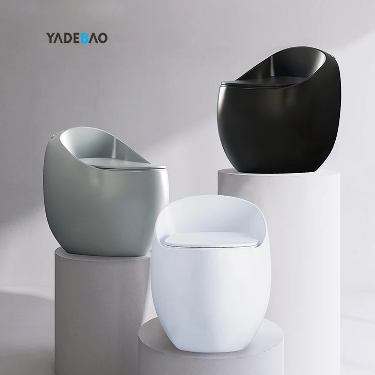 New design S-trap ceramic bathroom wc commode color toilet bowl round egg shaped one piece toilet