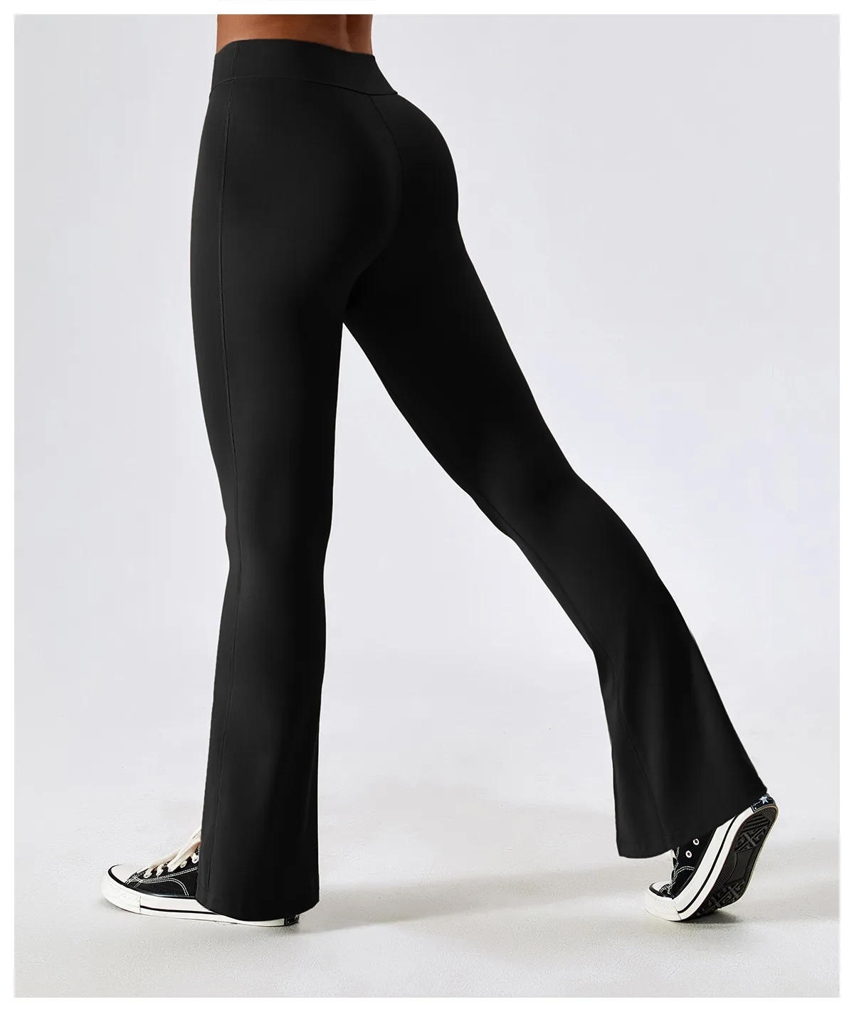 Women Dance Wide Legs Tight Hip Lifting Yoga Leggings High Waist Casual ...