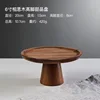 6-inch acacia wood stemmed dessert plate