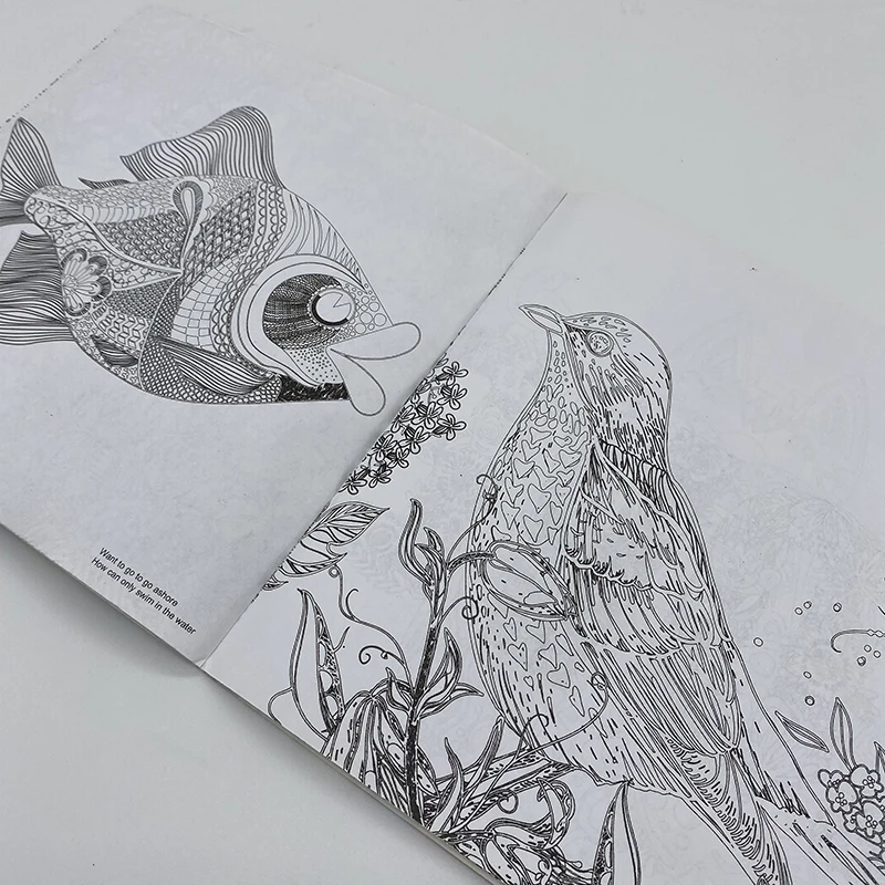 Английская версия живопись для взрослых книжка-раскраска 12 страниц расписанные вручную книжка-раскраска граффити завод пятно