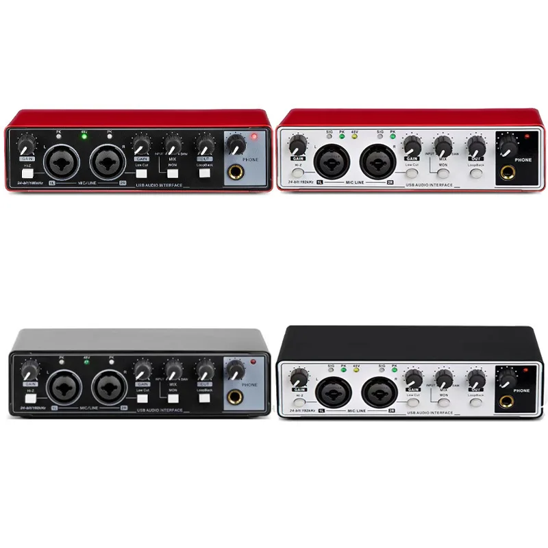 OEM Professional USB Audio Interface Wireless 24bit 192kHz Recording Sound Card Type C for Music Studio Live Performance