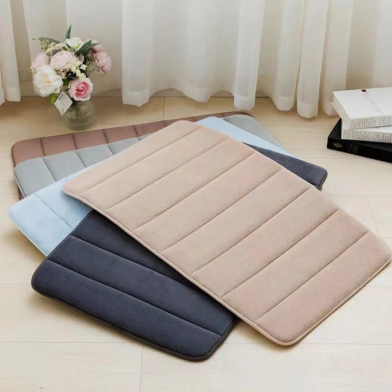 Thickened Memory Sponge Carpets Memory Foam Bath Mat Super Absorbent Anti-slip Mat Quick Dry Soft Mat for Shower
