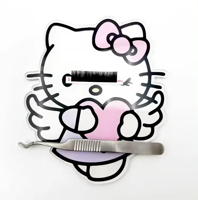 New Arrival Hello Kitty Reusable Lash Palette for Classic, Hybrid, & Volume Lashing Eyelash Tweezers Holder with Magnetic
