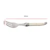 Single milk white handle small fork