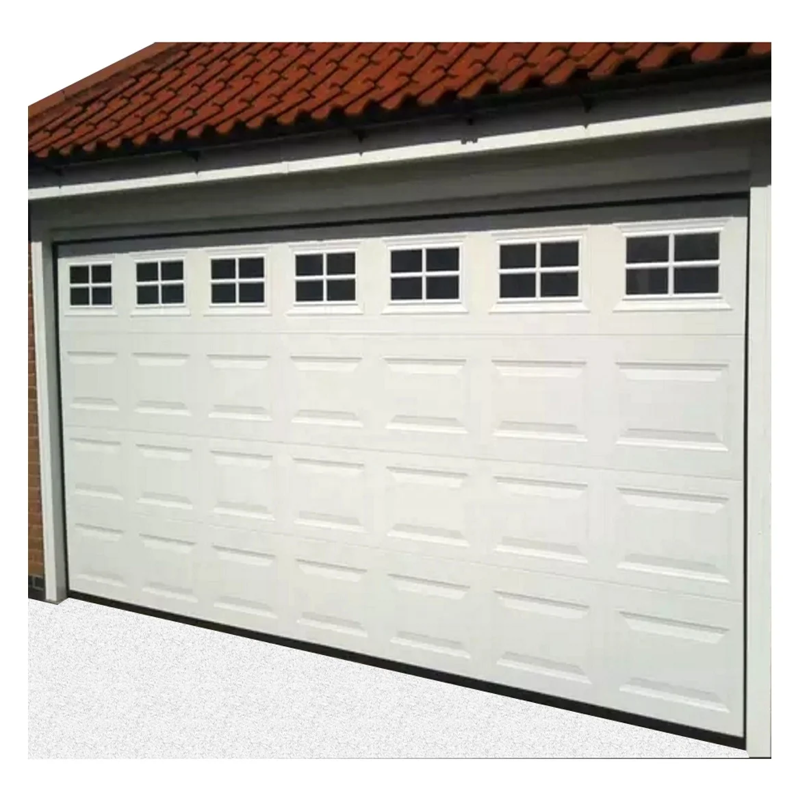 Good Price Metal Overhead Sliding Single Garage Doors Galvanized Steel Flat Panel Flap Double Garage Door Gate