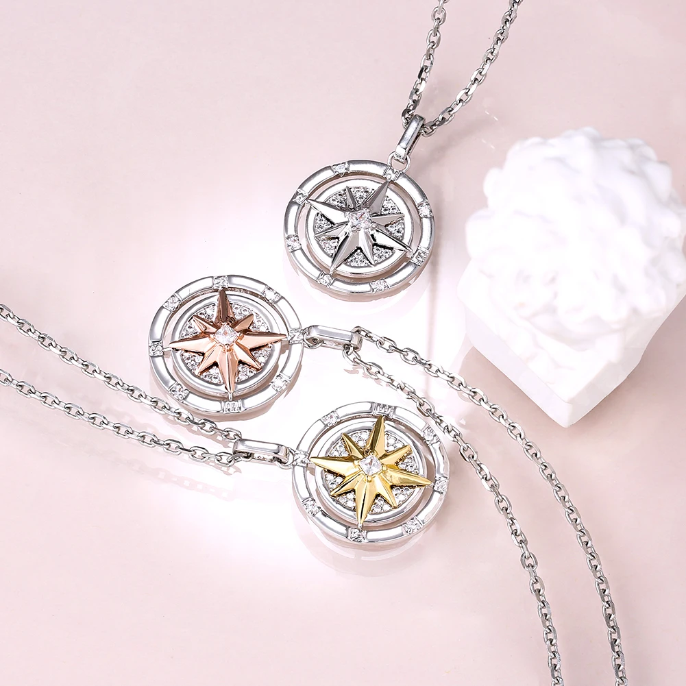 Effy Men's Sterling Silver & 18K Gold Sapphire Compass Pendant, 1.00 T –  effyjewelry.com