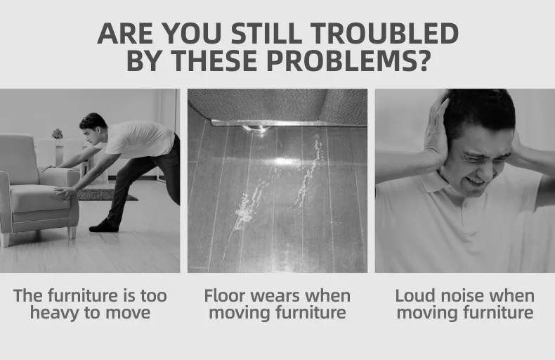 Heavy Duty Adhesive PE Furniture Sliders Chair Legs Floors Protectors for Carpet & Hardwood Floors