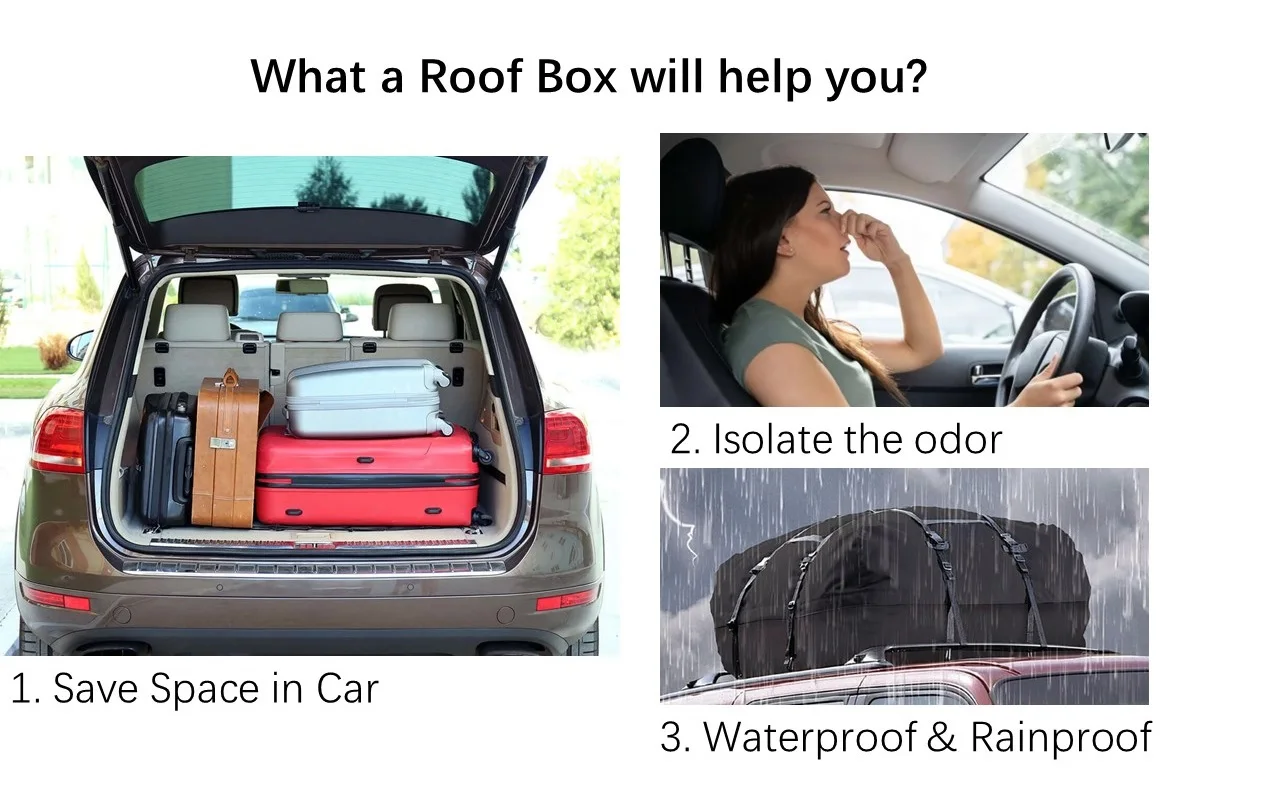 Universal Smooth Mount Fitting Suv Waterproof 600l Roof Box Dual Side