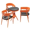 One table and three chairs