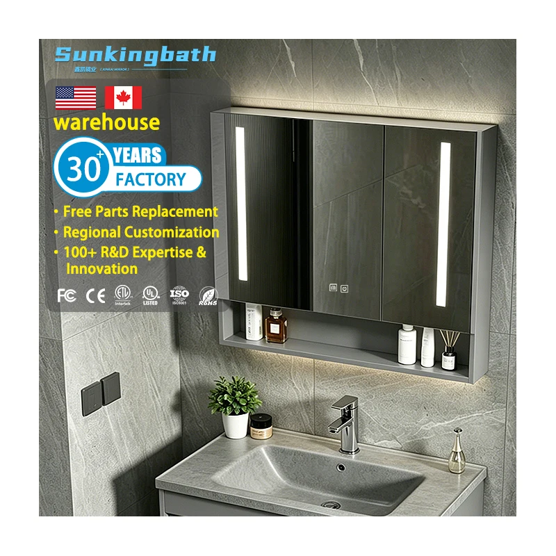 Wholesale Grey Aluminum Bathroom Vanity Cabinet Space Saving Bathroom Furniture American Style for Factory Direct Selection