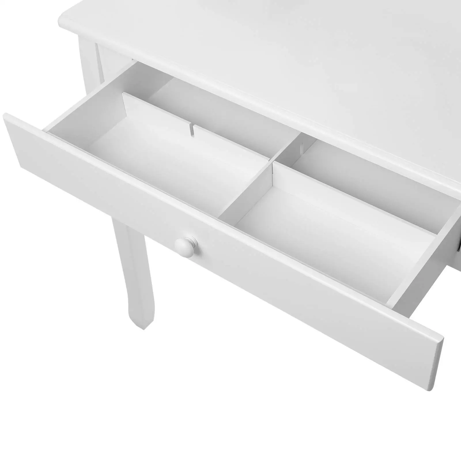 Modern White Dressing Table With Stool,Wooden Dresser With Mirror And