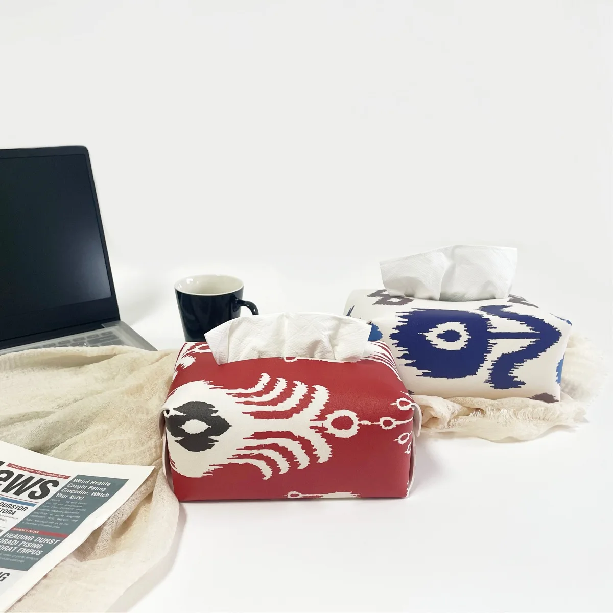 Bohemian Creative Leather Tissue Box Square PP Waterproof Napkin/Bar Toilet Paper Holder for Living Room Car Tissue Boxes