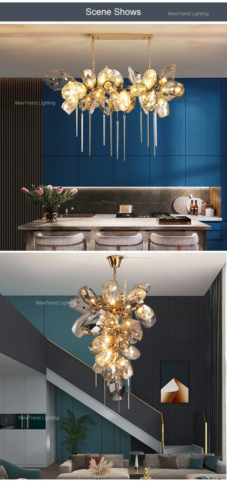 cpl 258 new product custom indoor decoration lighting living room dining room villa crystal glass led chandelier-4