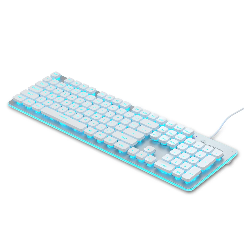 Silent LED Light Wired USB Keyboards 104 Keys Ergonomic Design Gaming Keyboard Game Custom Keyboard for Computer Laptop