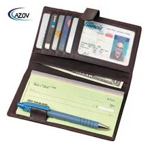 Fashion Design PU Leather Checkbook Covers Checkbook Folder Check Book Cover