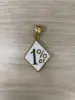 18k gold white enamel