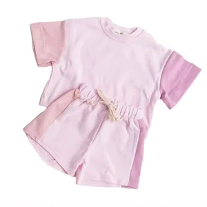 Wholesale Custom Colors Cotton Fabric Kids Sets Two Piece Summer Breathable Boys Clothing Set