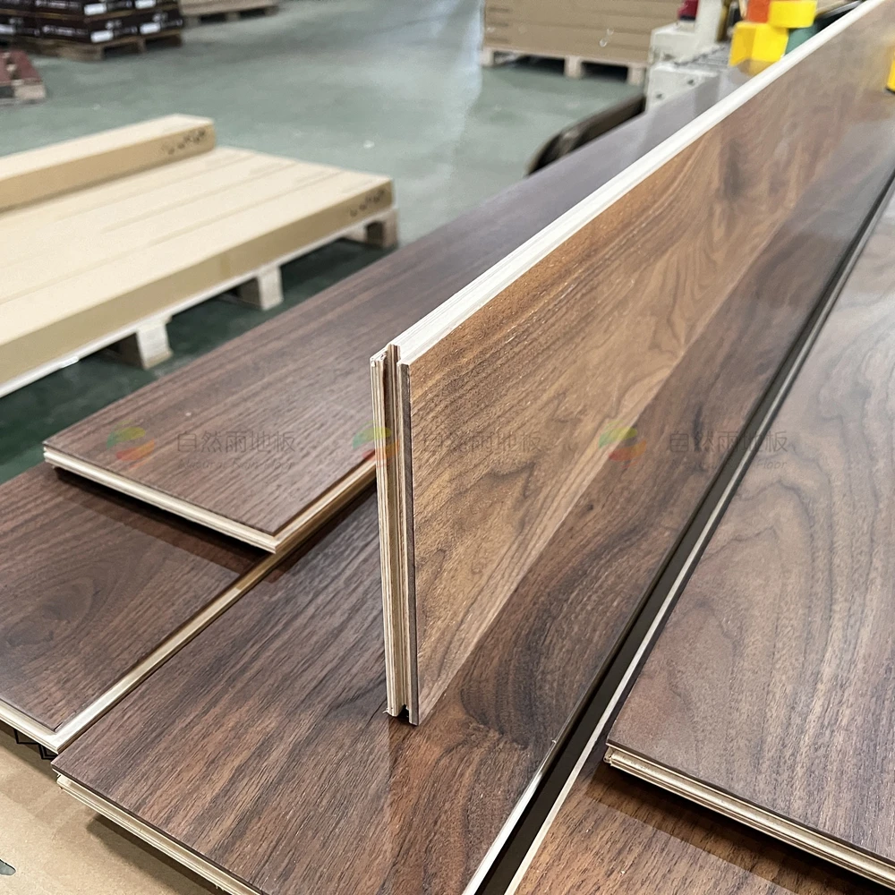 Smooth Surface Coffee Color Engineered Wood Floor Timber Hardwood Flooring Oak