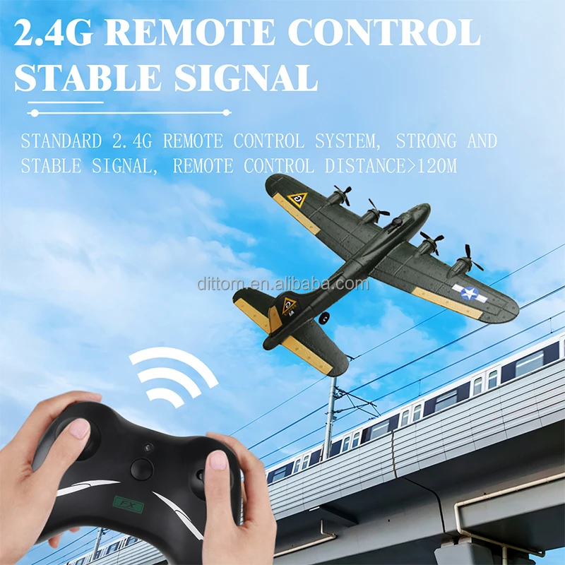 B17 Air Forte RC Aircraft Model 2.4G RC 2CH Flying Fortress Bomber Glider Warplane Toys FX817